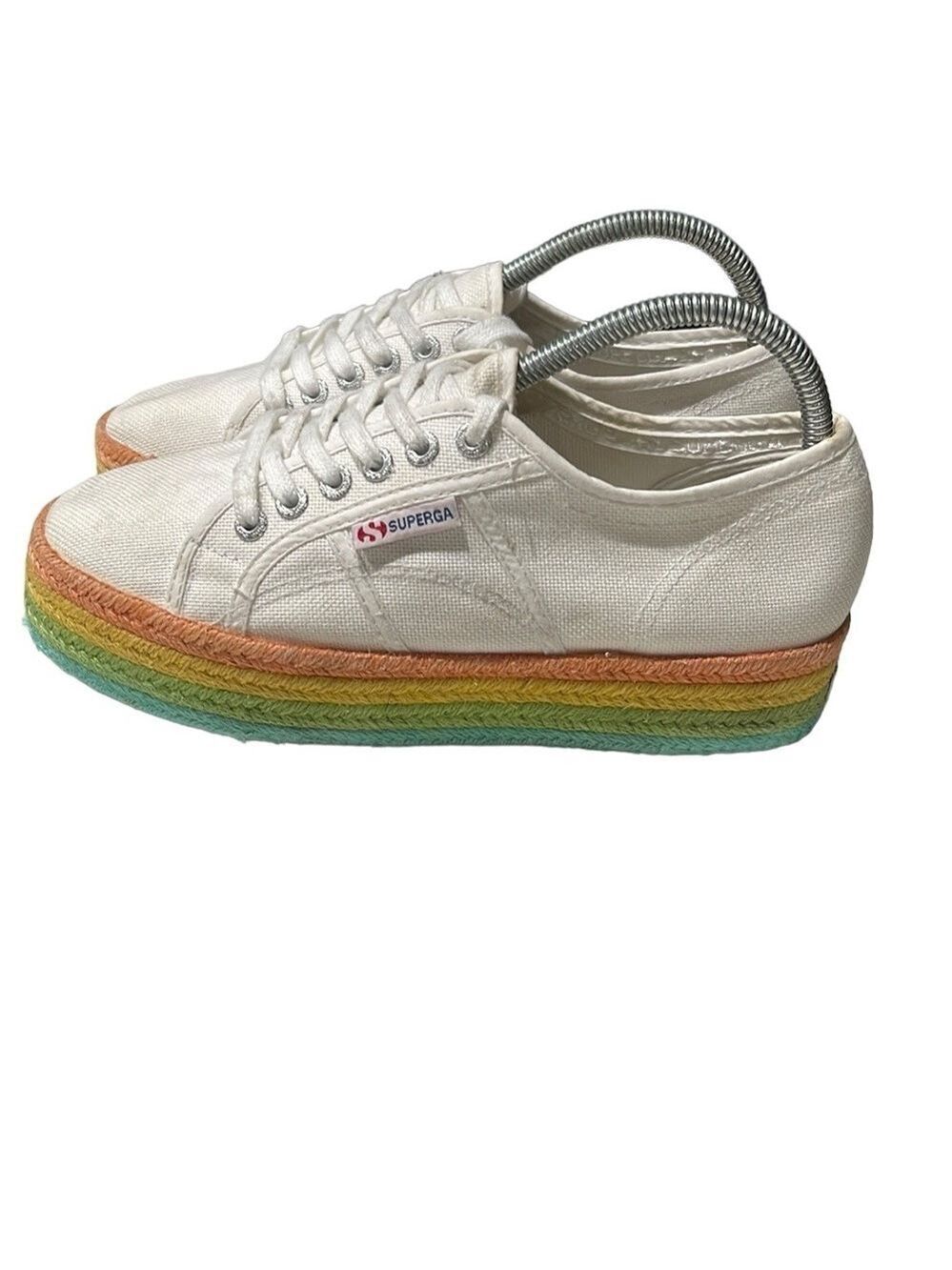 Superga Rainbow Platform Sneaker White SZ‎ 8.5 39.5 EU